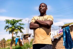Bwambale Nyesio is a resident of the village of Nyaruziguti which has been hugely affected(Image: Adam Gerrard / Daily Mirror)
