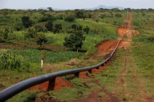Part of the East African Crude Oil Pipeline in UgandaLuke Dray/Bloomberg via Getty Images