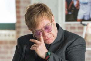 Sir Elton John moved to tears at the Grady Ponce De Leon Centre in Atlanta last week (Jeremy Selwyn )